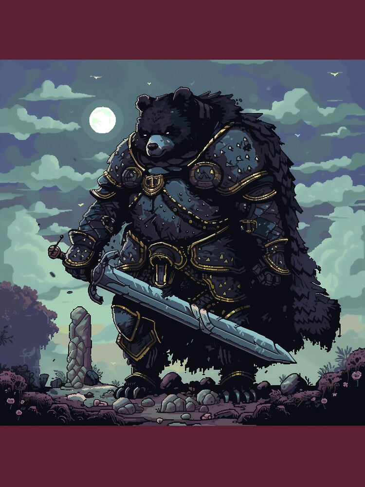 Black Bear Pixel Knight by Kaos-Bit