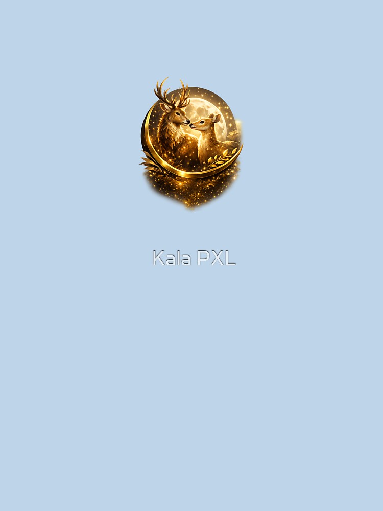 "Luxury Deer Couple Moon Logo – Premium Golden Stag & Doe" by KALA-PXL
