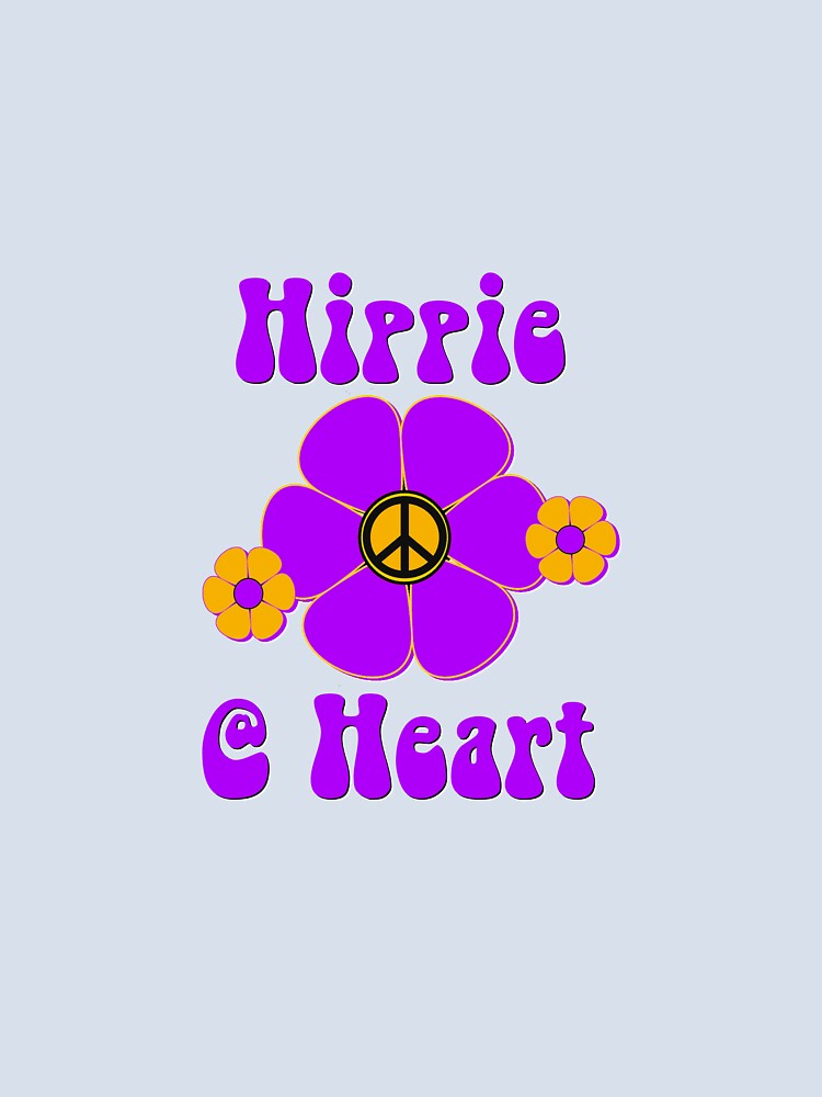 Hippie At Heart Peace Sign Flower Design Flower Power - Cool Gifts For Cool People by artandsoul38