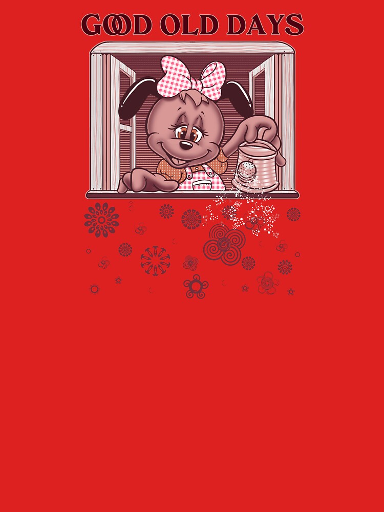 vintage cute cartoon puppy and flowers - good old days by hayrpictures