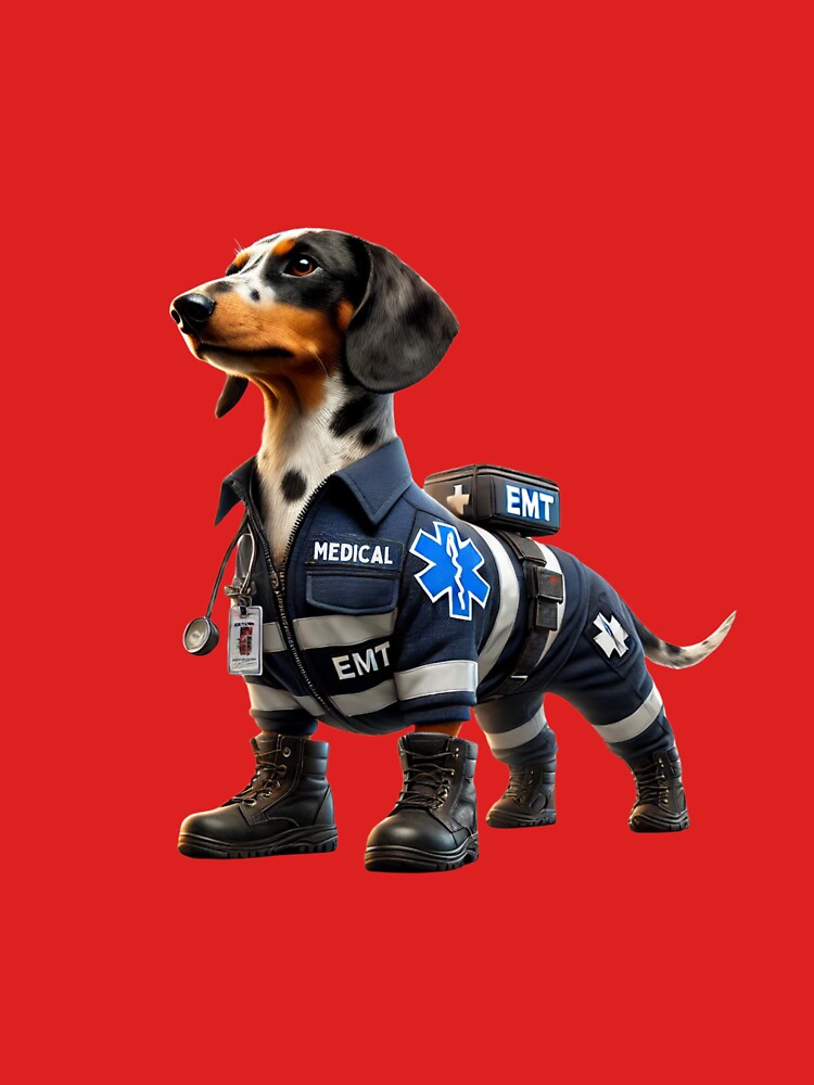 Piebald Dachshund Paramedic Dog by BrinaandPops