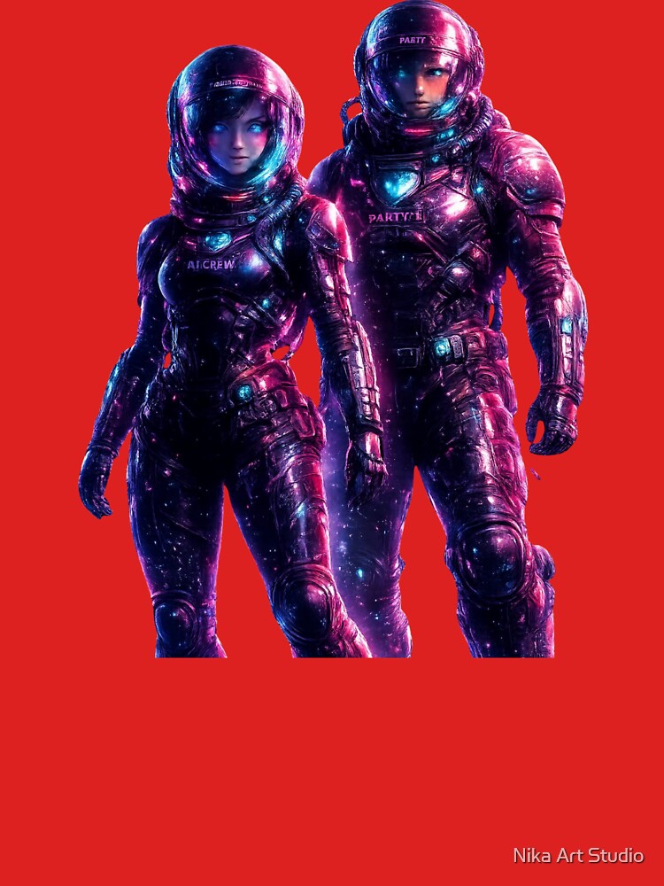 Neon Astronaut Crew. by Nika Art Studio