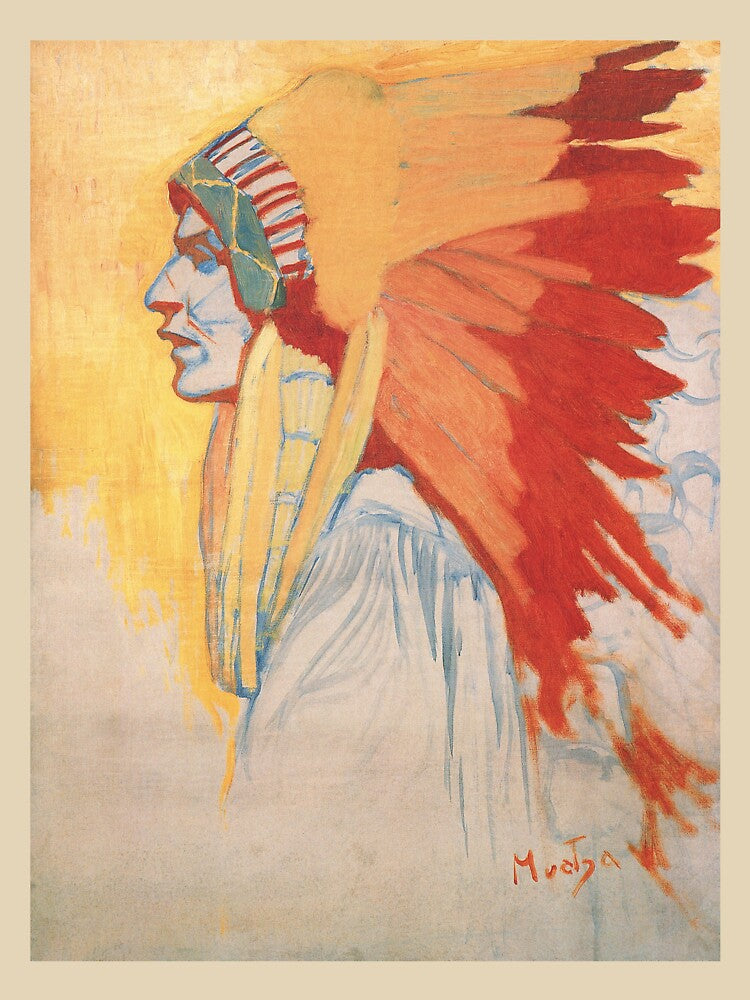 Alphonse Mucha - Sioux Indian - Study, tempera on canvas / 1908 by playmap