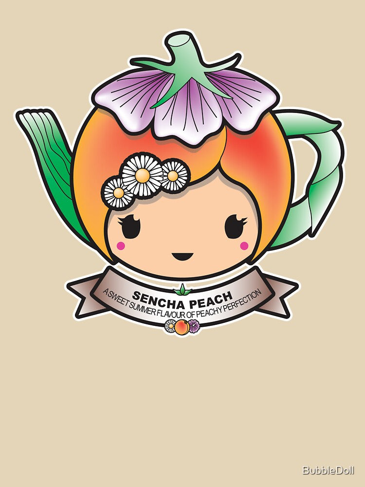 Sencha Peach Teapot by BubbleDoll