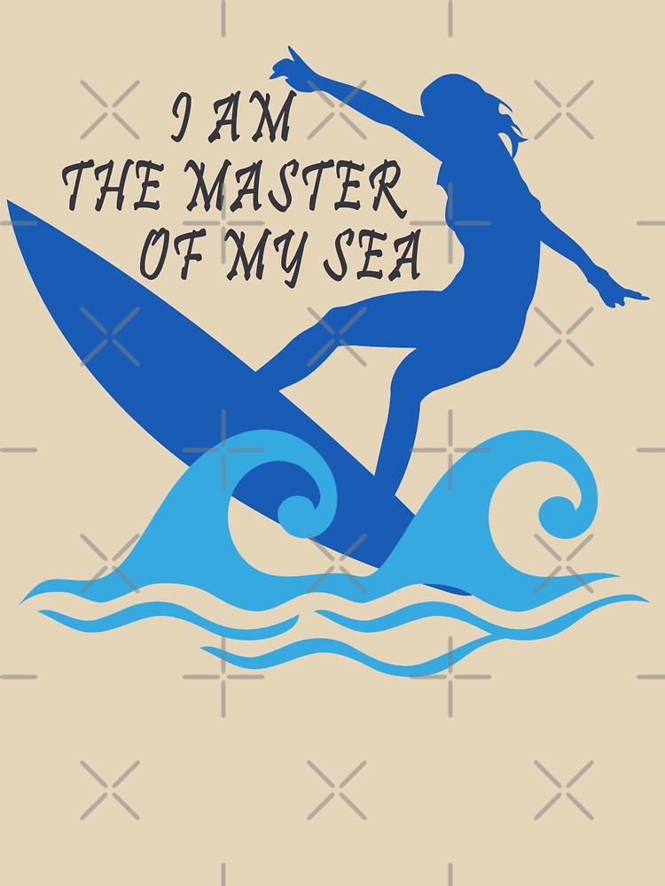 I Am the Master of My Sea – Surfer Quote Ocean Wave Surfing Design by Dimu Co.