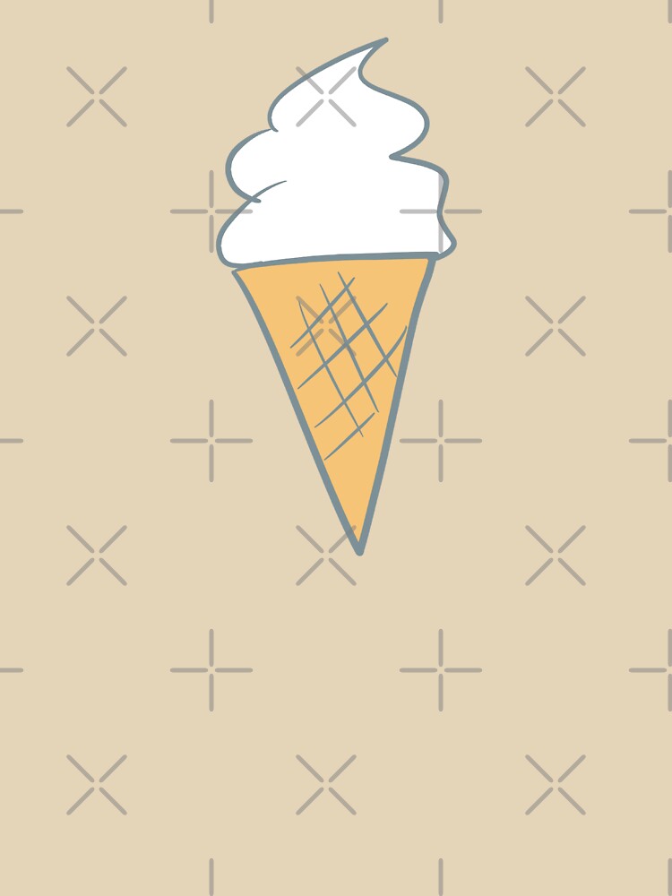 Soft-Serve Cartoon Style Vanilla 99 Ice Cream Gray by Karen Ekdahl