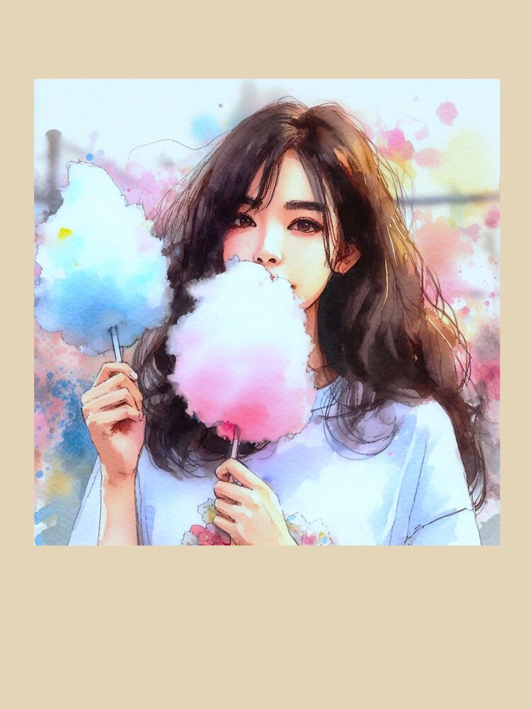A girl eating cotton candy. by growing-mom