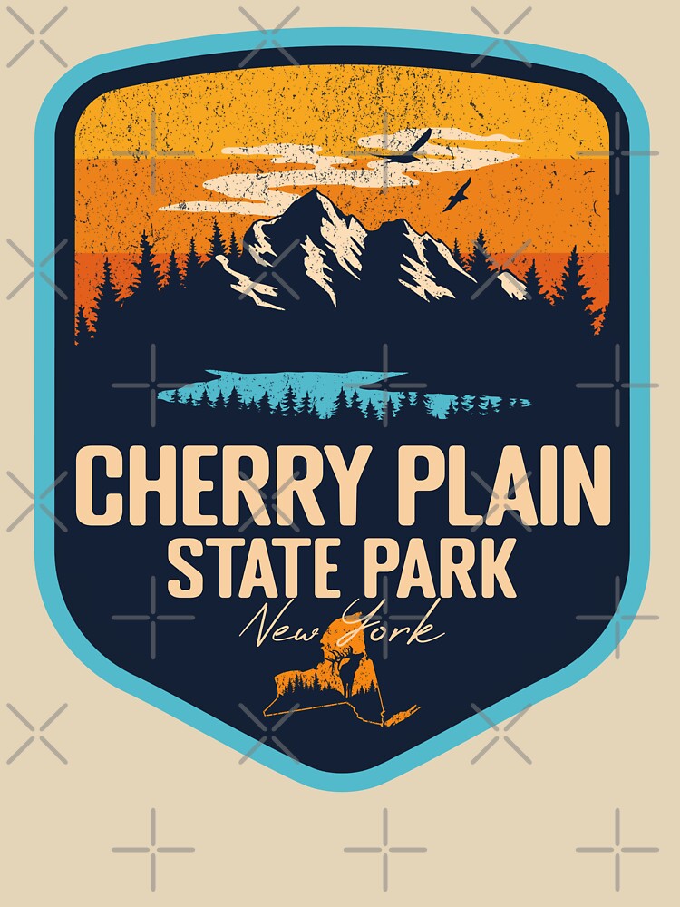 Cherry Plain State Park New York - NY Sunset Grunge Texture Badge Forest and Wilderness by mountainfad