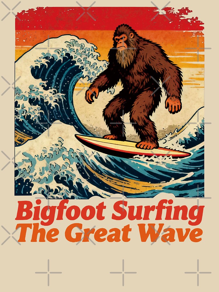 Bigfoot Surfing The Great Wave. #2 by EunsooLee