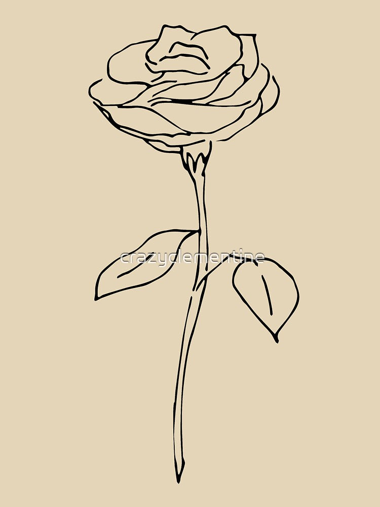 Rose Sketch Black and White by crazyclementine