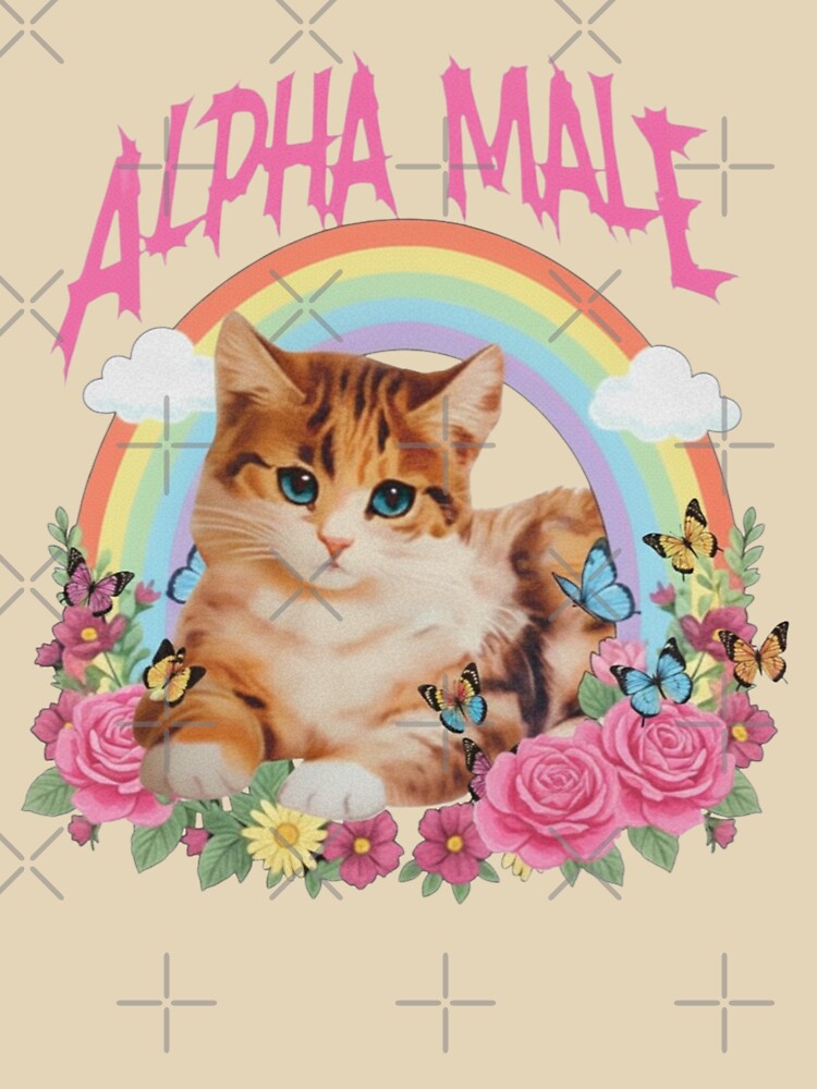 Alpha Male Funny Kitten, Funny Cat Meme, Boyfriend Gifts, Father Gift, Cat Lover, Cat Gift, Retro Funny Rainbow by BooberriesS