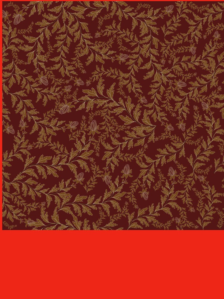 Seamless Boho floral pattern in rich red tones by Line-Aura