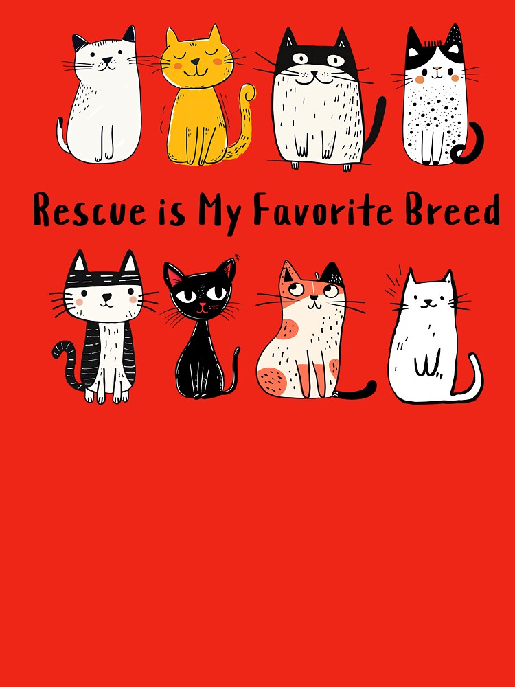 Rescue is My Favorite Breed Funny Cat by Sachie's Studio