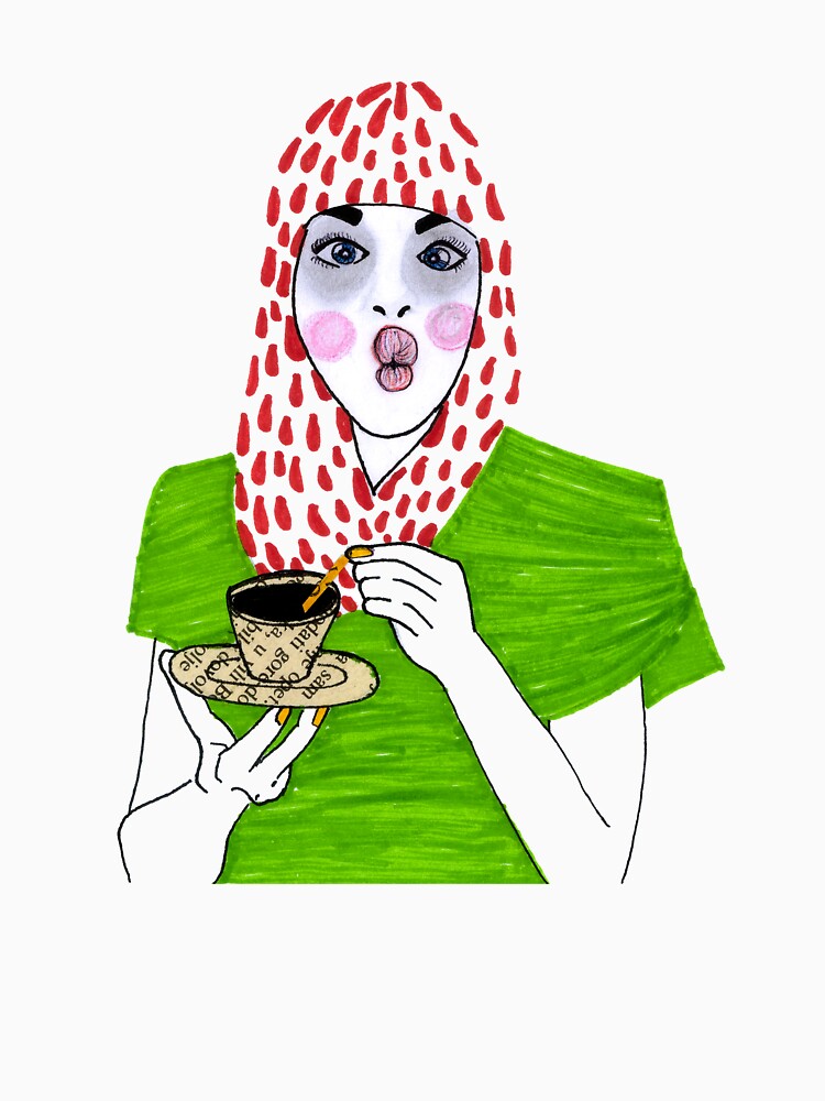 Green Pop Art Woman Unique Dot Art Design by HighArtDesigns