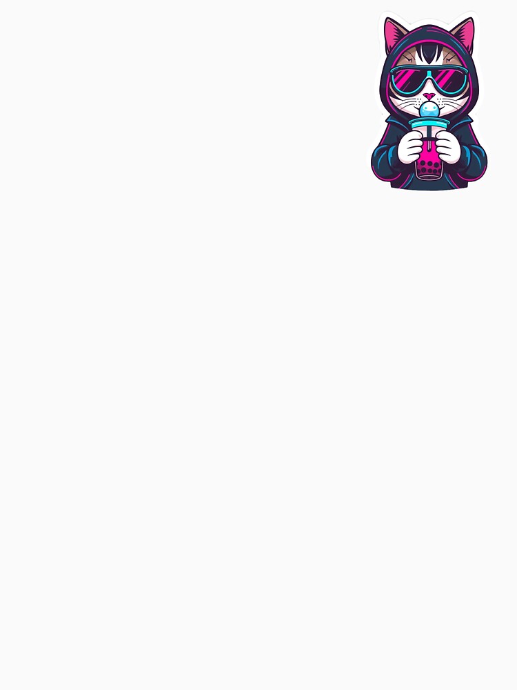 Cool Streetwear Kitten with Bubble Tea - Vector Art by Cyber Neko