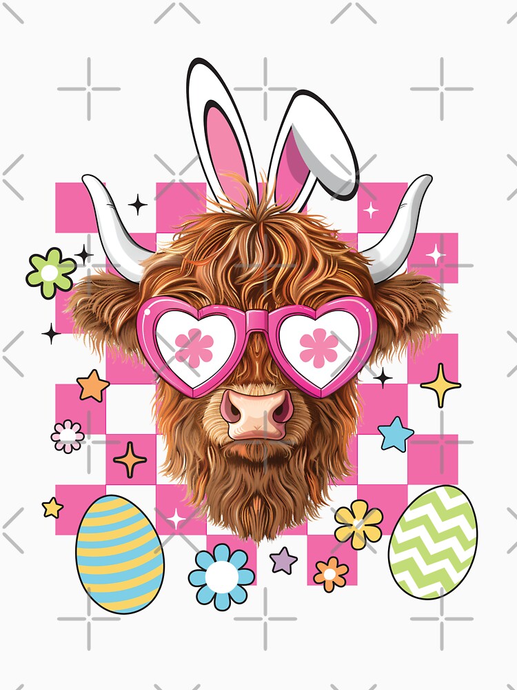Easter Day Highland Cow, Happy Easter by FunCreative