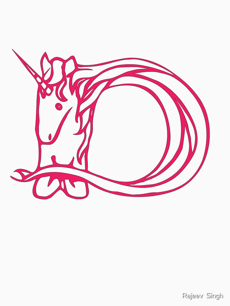 Unicorn Initial Monogram D by Rajeev  Singh