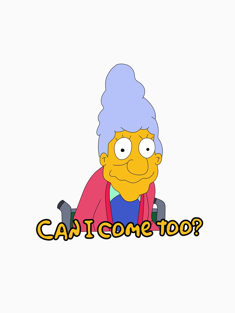 Can I come too? Old Lady Simpson Sticker by Alicia.Makes.Art