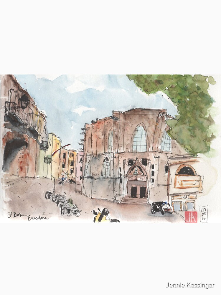Barcelona El Born Urban Sketch by Jennie Kessinger