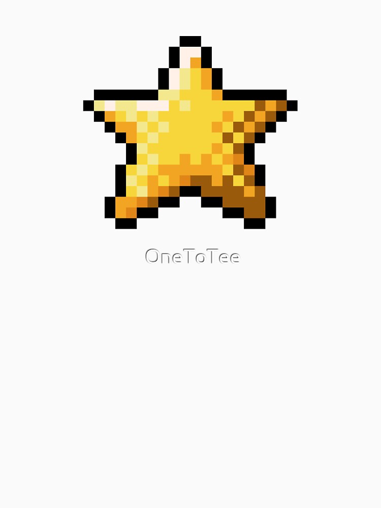 Retro Pixel Art Golden Star by OneToTee