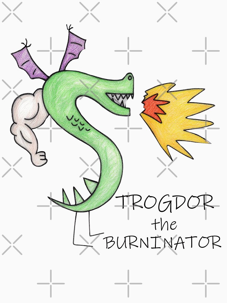 Trogdor the Burninator – Funny Cartoon Dragon from Homestar Runner by Liva Art