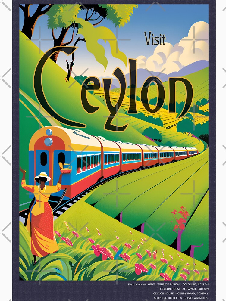 Vintage Travel Art Print  – Highlands Railway through Tea Country – Government Travel Bureau, Colombo, Ceylon by Lost-Horizons