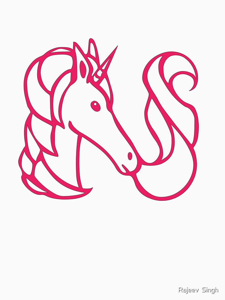 Unicorn Initial Monogram N by Rajeev  Singh