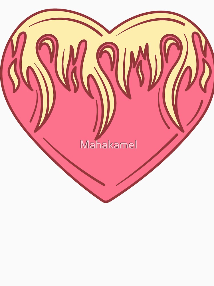 Y2K Flaming Heart - Bold Retro Love by Mahakamel