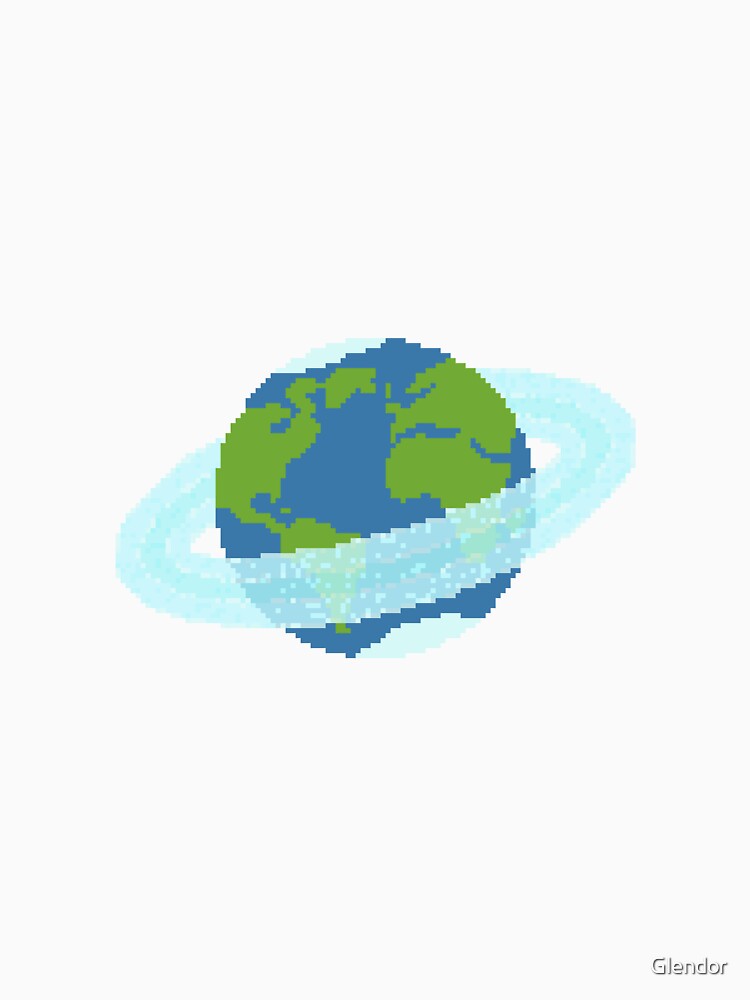 Pixel Earth with rings by Glendor