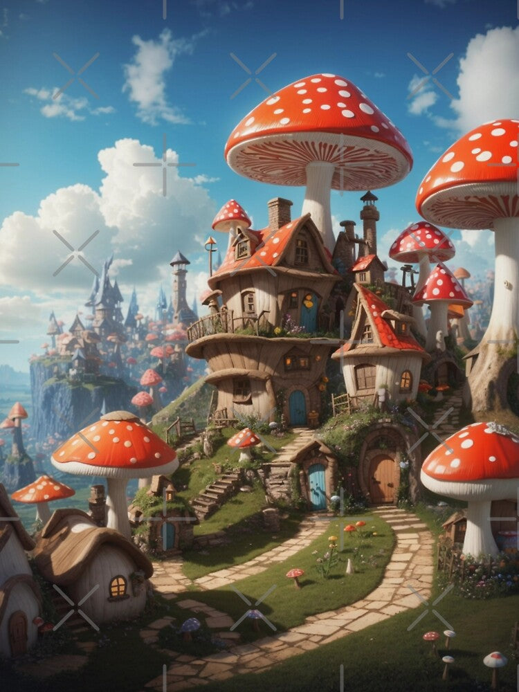 Whimsical Mushroom Village B by Vitalka-uk