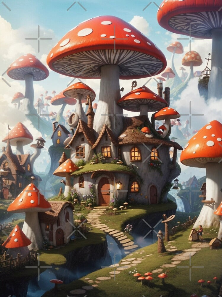 Whimsical Mushroom Village by Vitalka-uk
