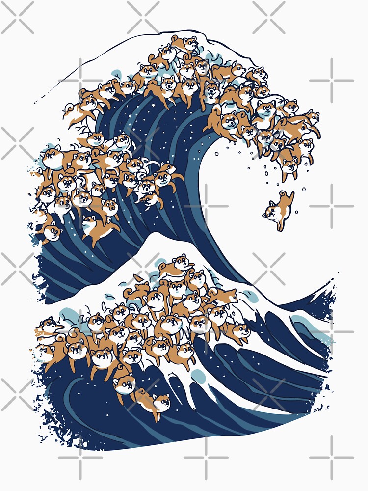 The Great Wave of Shiba Inu by Huebucket