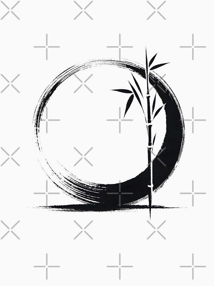 Zen Enso circle with bamboo japanese by goodday Japan