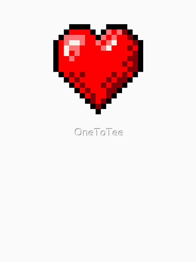 Retro Pixel Art Red Heart by OneToTee