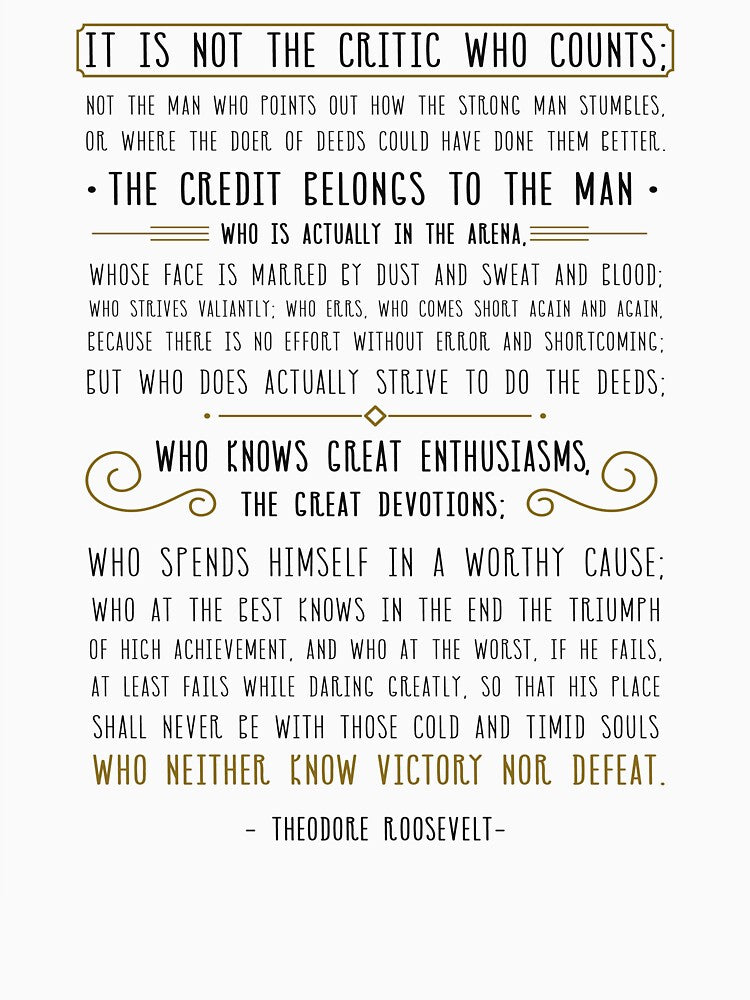 Man In The Arena, Theodore Roosevelt Quote by MentDesigns
