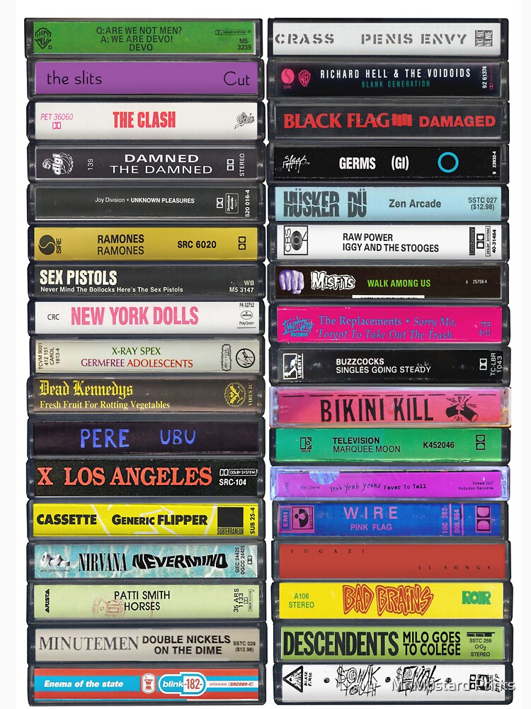 Greatest Punk Albums of All Time - Punk Cassette Print by Mr Mustard Prints