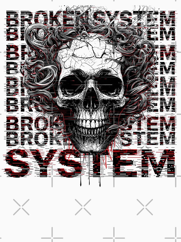 Broken System Skull - Streetwear by Dhenin Studio