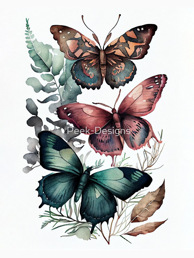 Boho Wall Decor Butterflies Wall Art For Livingroom Painting Butterflies Art Boho Original Wall Art For Livingroom by Peek-Designs