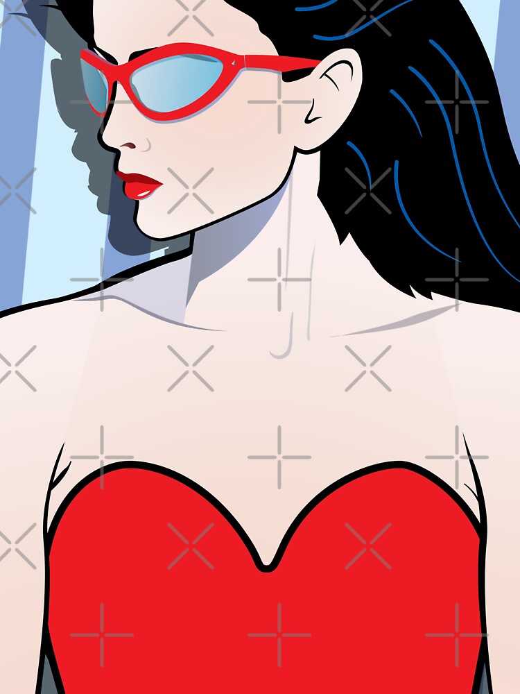 Beautiful Pop Art Girl on Stripes by Frank Schuster