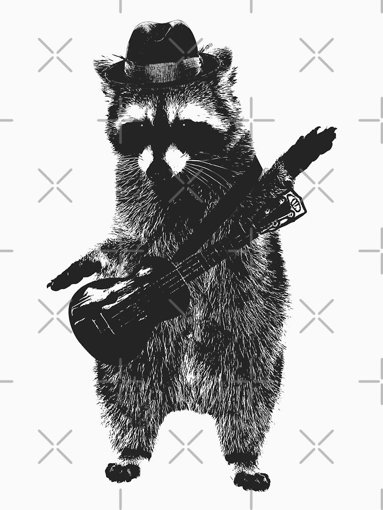 Raccoon wielding ukulele by autoboxdesign