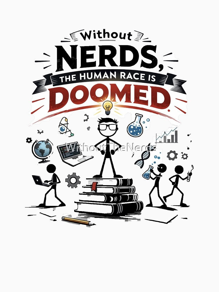 Without Nerds The Human Race Is Doomed Stick Man On Podium by WithoutTheNerds
