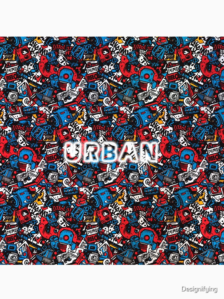 Urban Red & Blue Graffiti by Designifying