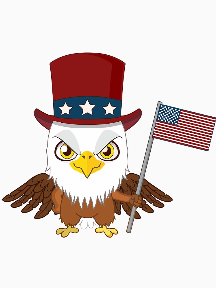 Patriotic American Eagle Holding USA American Flag T-Shirt by AllStarMerch