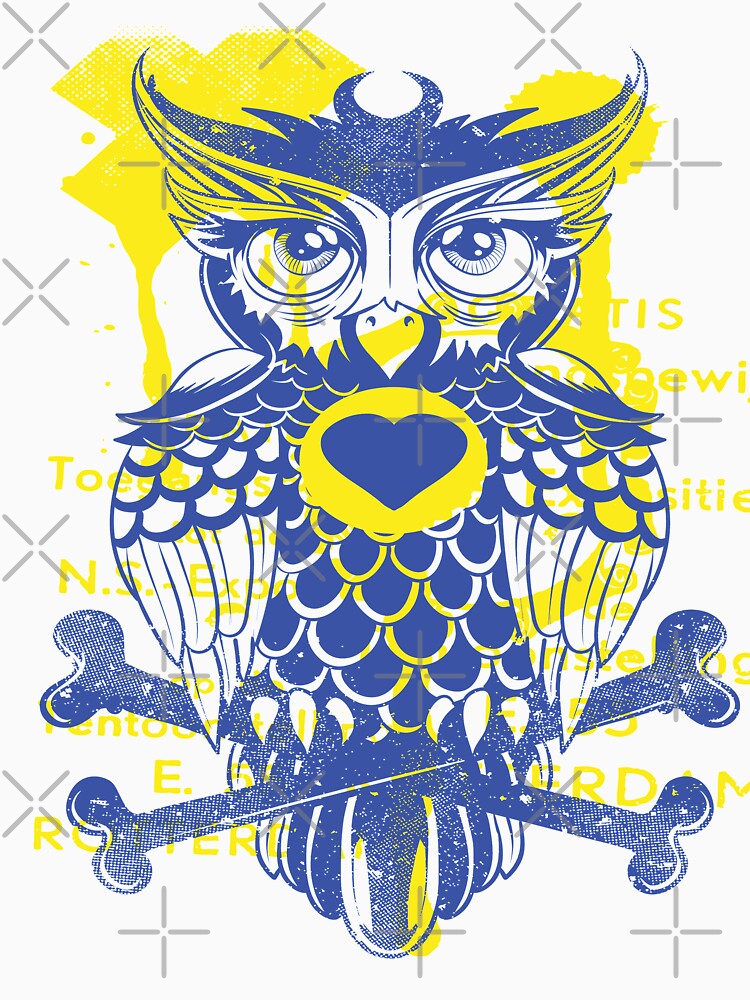 Creative Owl With Bones by leen12 Art Designs Prints
