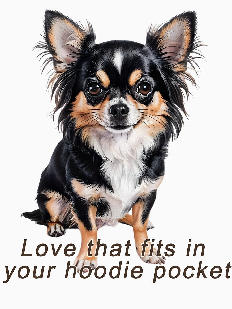 Pocket-Sized Love – Long-Haired Chihuahua by Pawtraitvibes