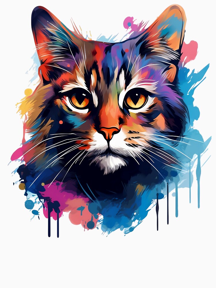 Cat Graffiti Graphic Print T-Shirt by ameowzingdesign