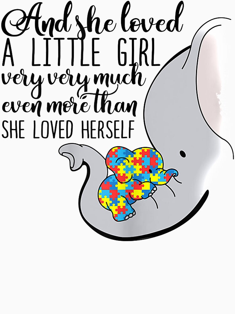 Womens She Loved A Little Girl Very Much Autism Elephant Mom by AntwoneStudio