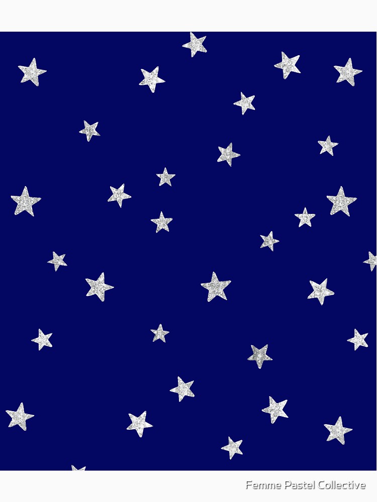 Pretty Y2K Glitter Stars Design in Royal Blue by Femme Pastel Collective