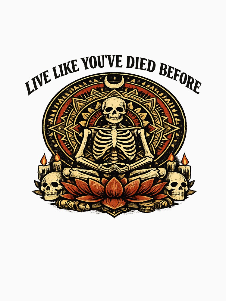 Live Fully, Fear Nothing Skeleton Meditation by Dresut