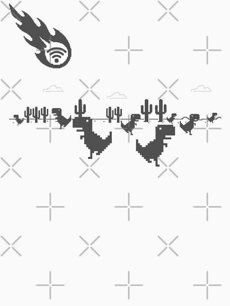 WiFi Extinction - Offline Dino Retro Pixel Art Meme by LoFi-OG